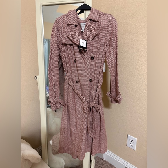 Forever21 Houndstooth Trench Coat - Picture 5 of 5